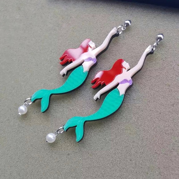 Acrylic Mermaid Earrings - Picture 7 of 10